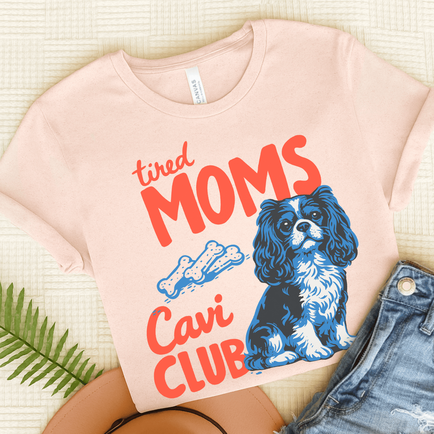 Cavalier Tired Mothers Day Unisex TShirt Soft Pink