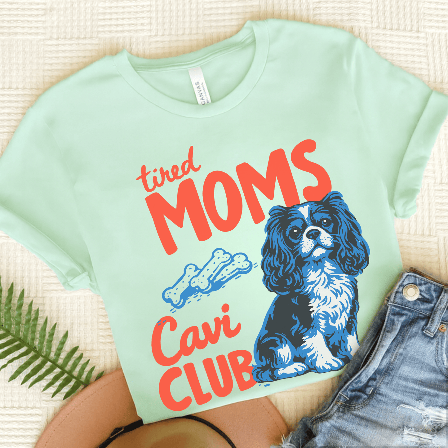 Cavalier Tired Mothers Day Unisex TShirt Heather Mint