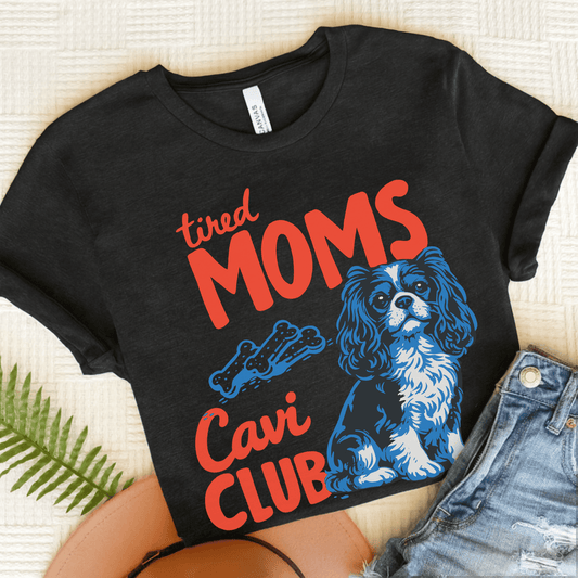 Cavalier Tired Mothers Day Unisex TShirt Dark Grey Heather