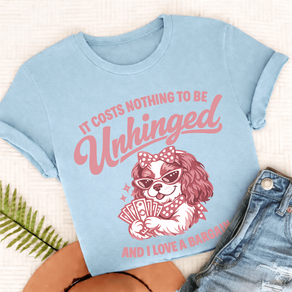 Cavalier King Charles Unhinged Unisex TShirt Comfort Colors Chambray