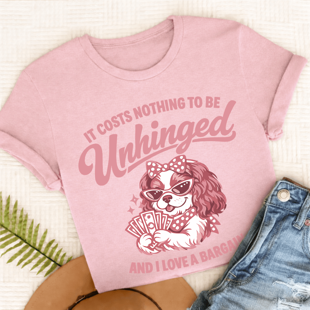 Cavalier King Charles Unhinged Unisex TShirt Comfort Colors Blossom