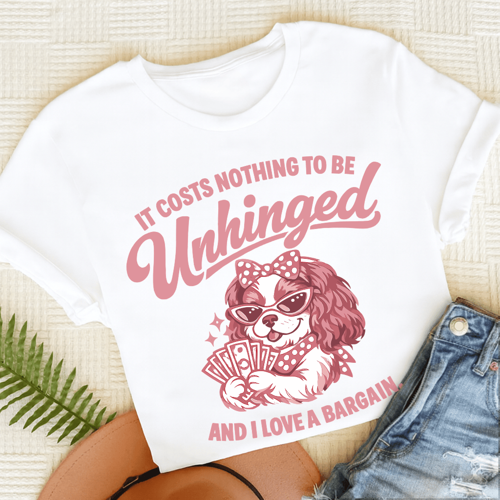Cavalier King Charles Unhinged Unisex TShirt White