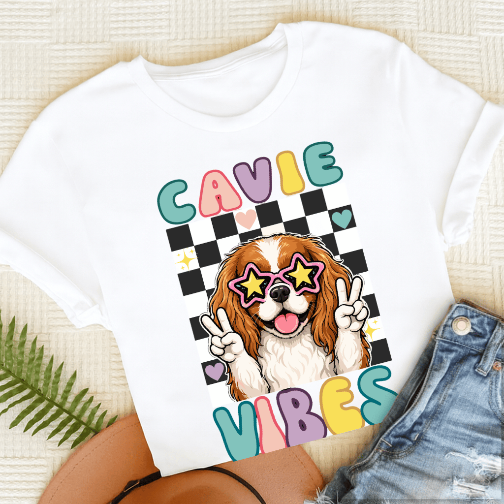 Cavalier King Charles Vibes Unisex TShirt White