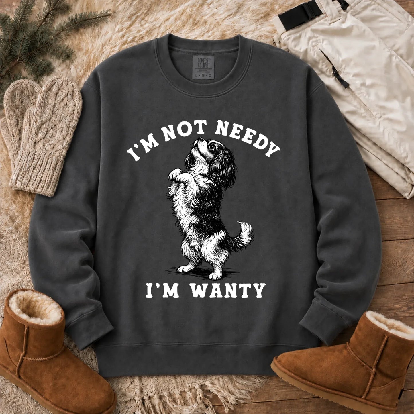 Cavalier King Charles Wanty Unisex Sweatshirt Pepper