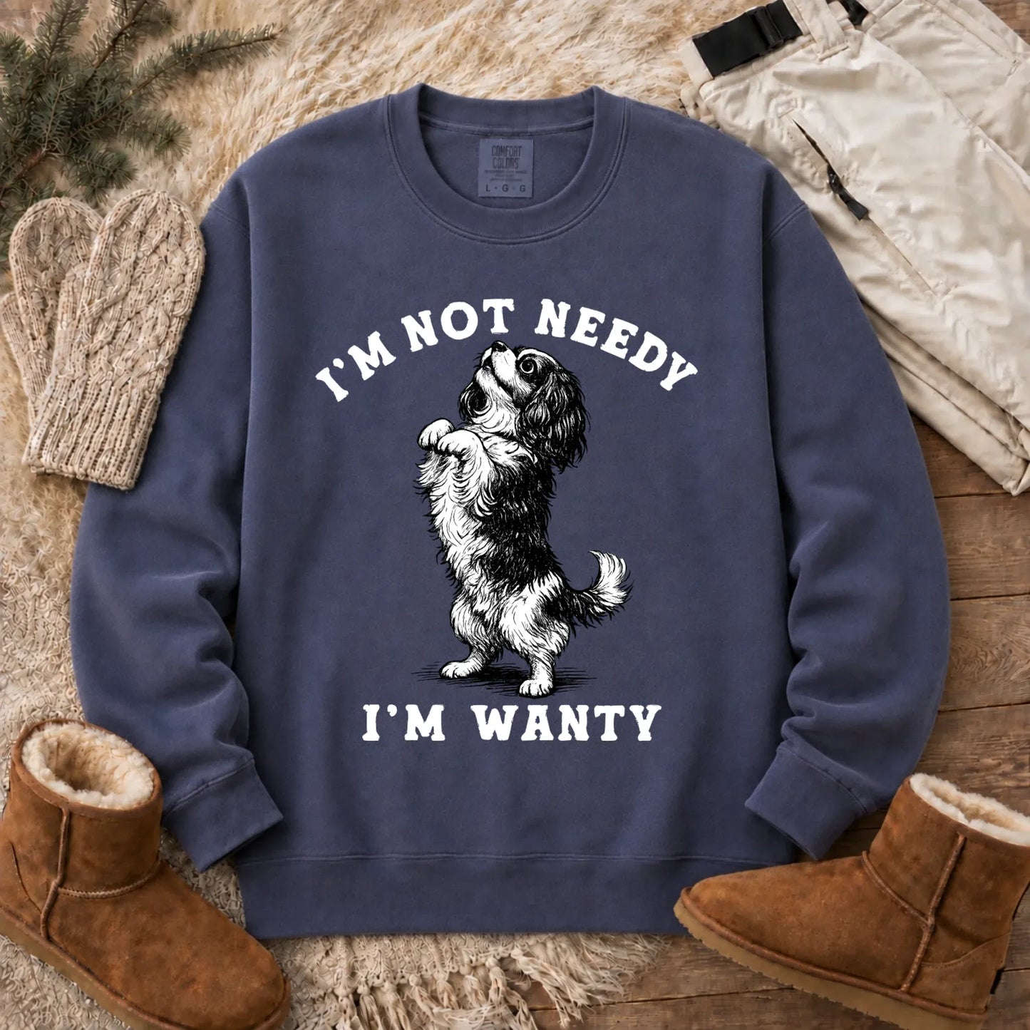 Cavalier King Charles Wanty Unisex Sweatshirt Denim