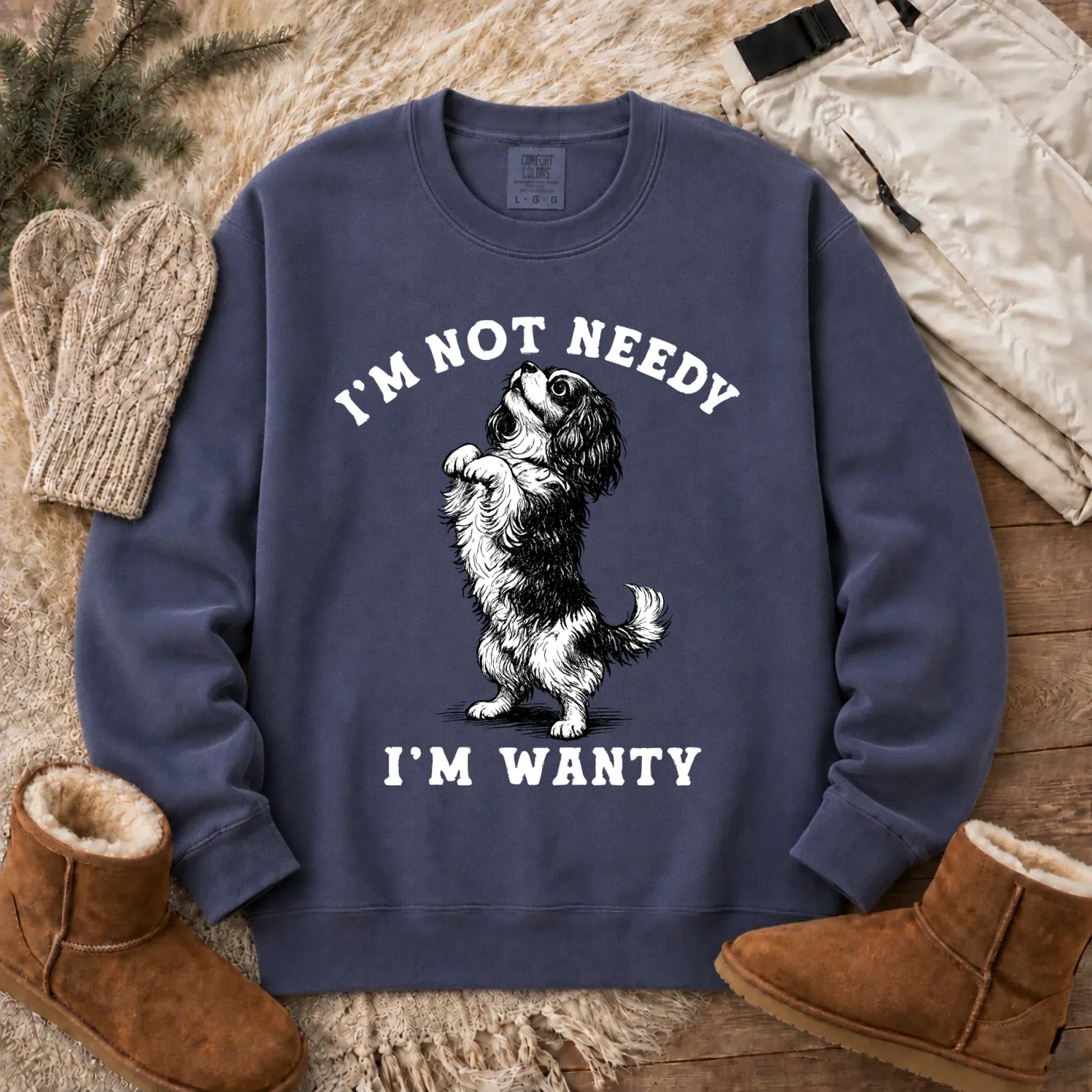 Cavalier King Charles Wanty Unisex Sweatshirt Denim