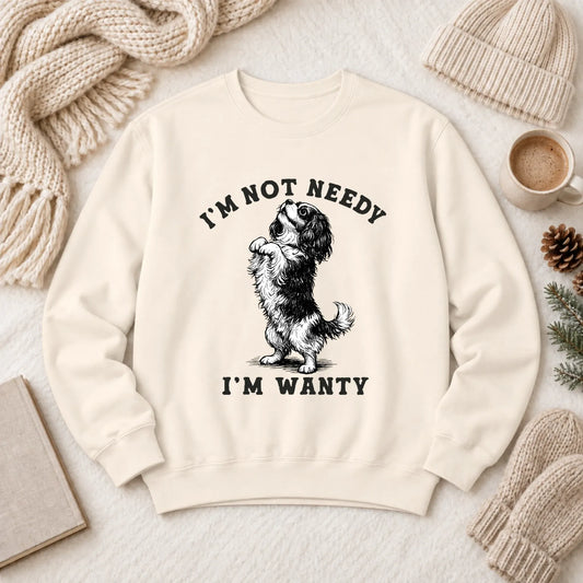 Cavalier King Charles Wanty Unisex Sweatshirt Ivory