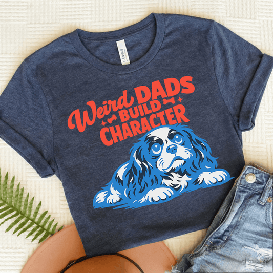 Cavalier Weird Dads Unisex TShirt Heather Navy