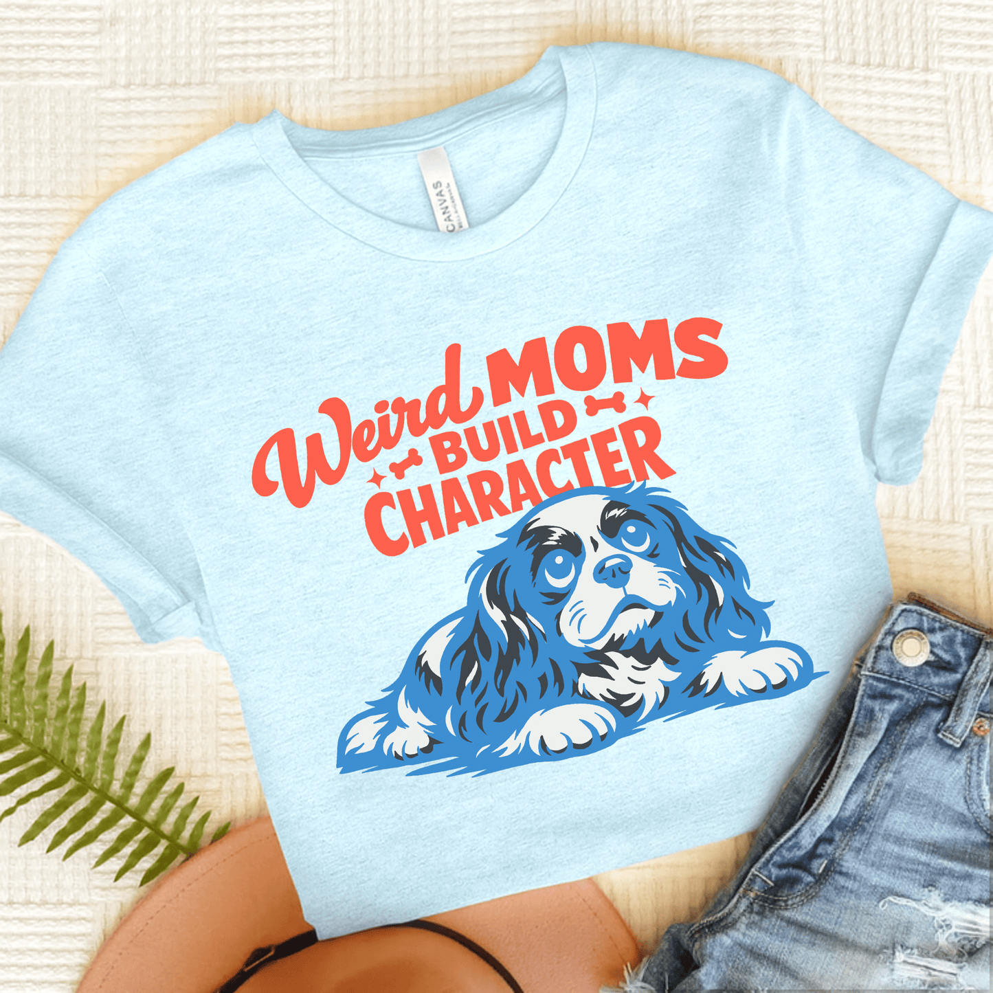 Cavalier Weird Moms Unisex TShirt Heather Ice Blue