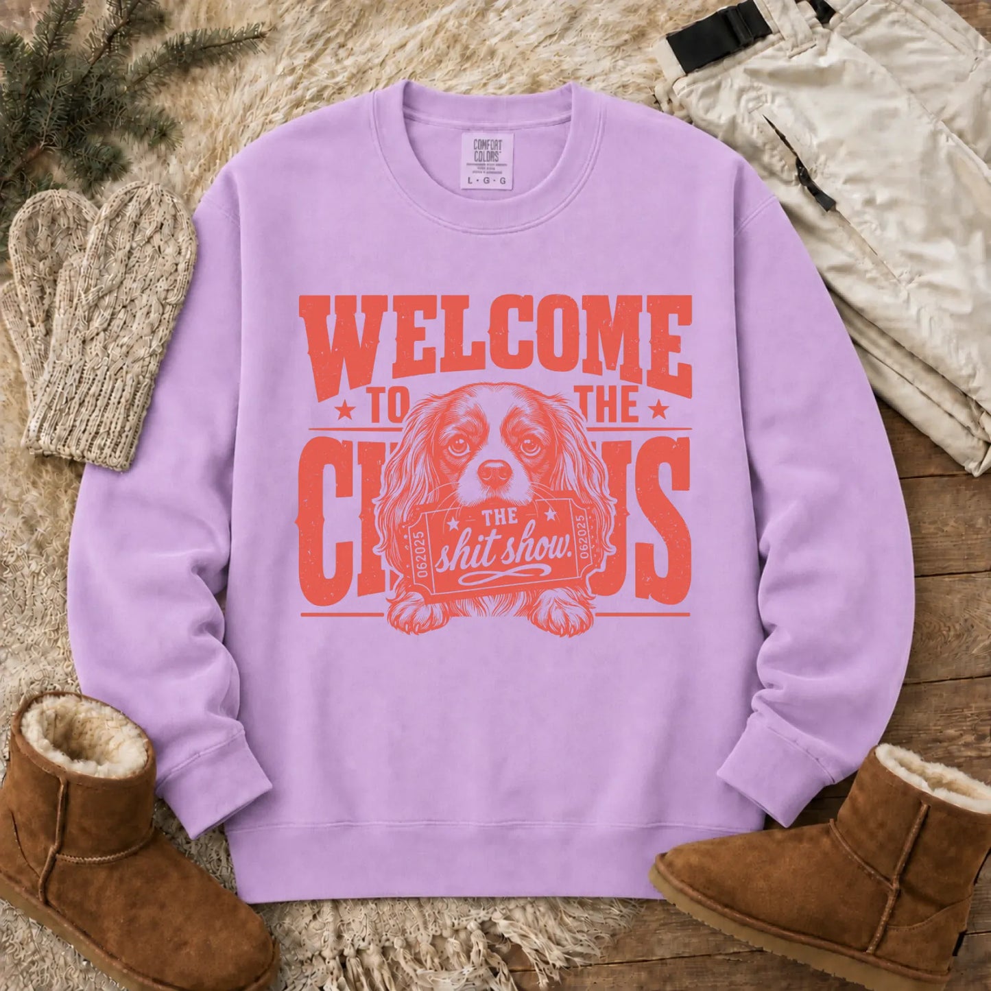 Sweatshirt Orchid / S Cavalier King Charles Welcome Circus Unisex Sweatshirts