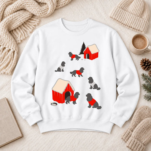 Cavalier King Charles Winter Snow Play Unisex Sweatshirt White