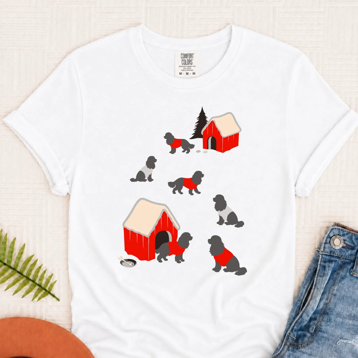 Cavalier King Charles Winter Snow Play Unisex Tshirt White