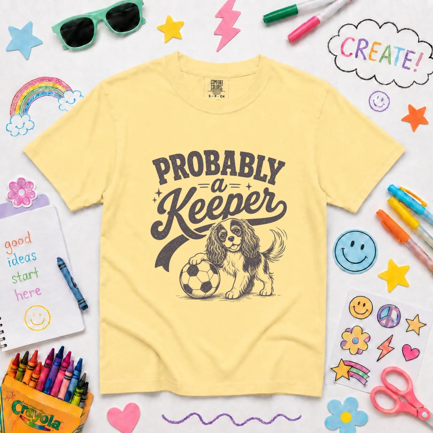 T-Shirt Butter / XS Cavalier King Charles YOUTH Funny Soccer Keeper Unisex T-Shirt
