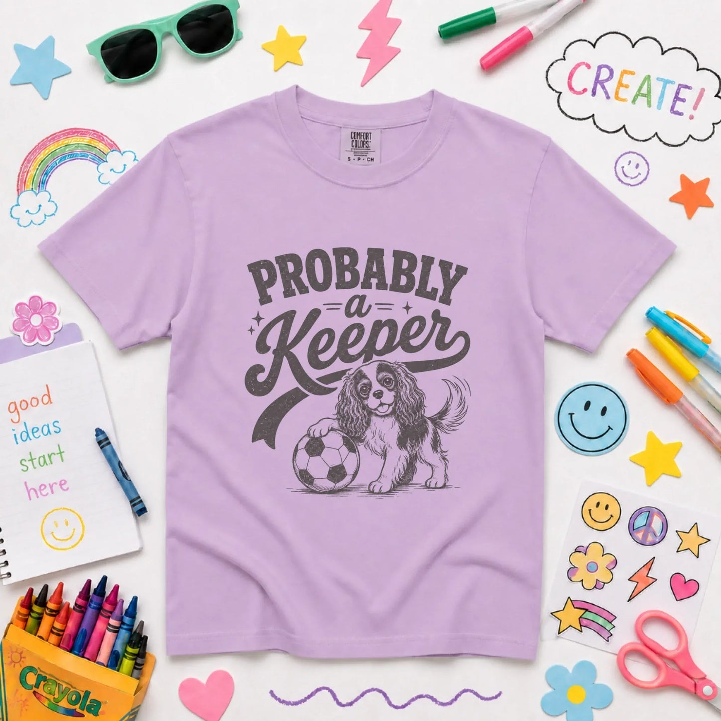 T-Shirt Orchid / XS Cavalier King Charles YOUTH Funny Soccer Keeper Unisex T-Shirt