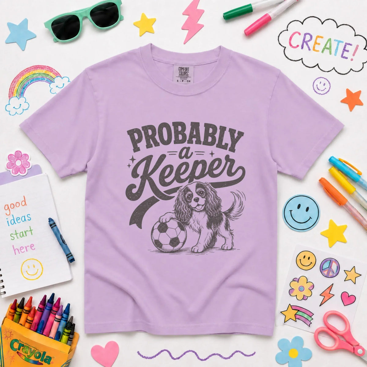 Cavalier King Charles YOUTH Funny Soccer Keeper Unisex T-Shirt NEW Youth Midweight Tee Orchid