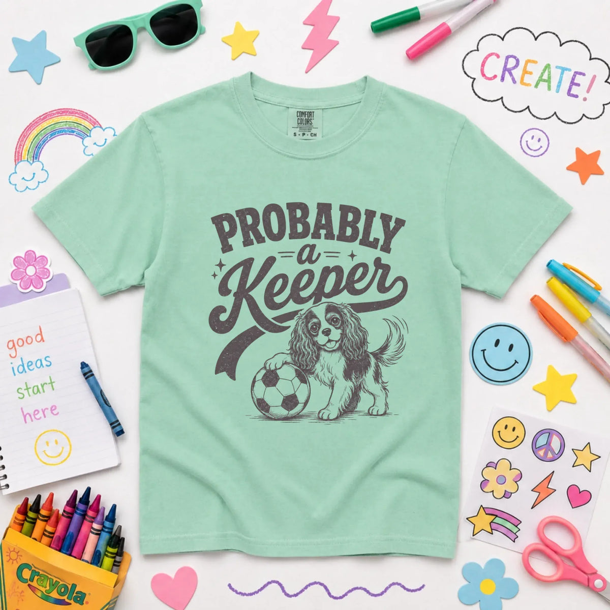 Cavalier King Charles YOUTH Funny Soccer Keeper Unisex T-Shirt NEW Youth Midweight Tee Island Reef