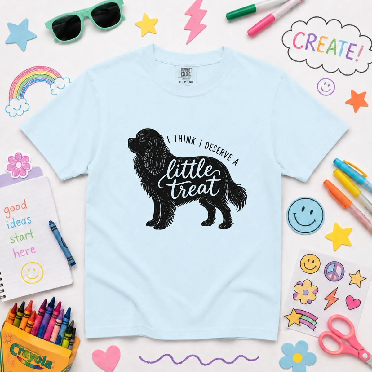 Cavalier King Charles YOUTH Little Treat Unisex TShirt NEW Youth Midweight Tee Chambray