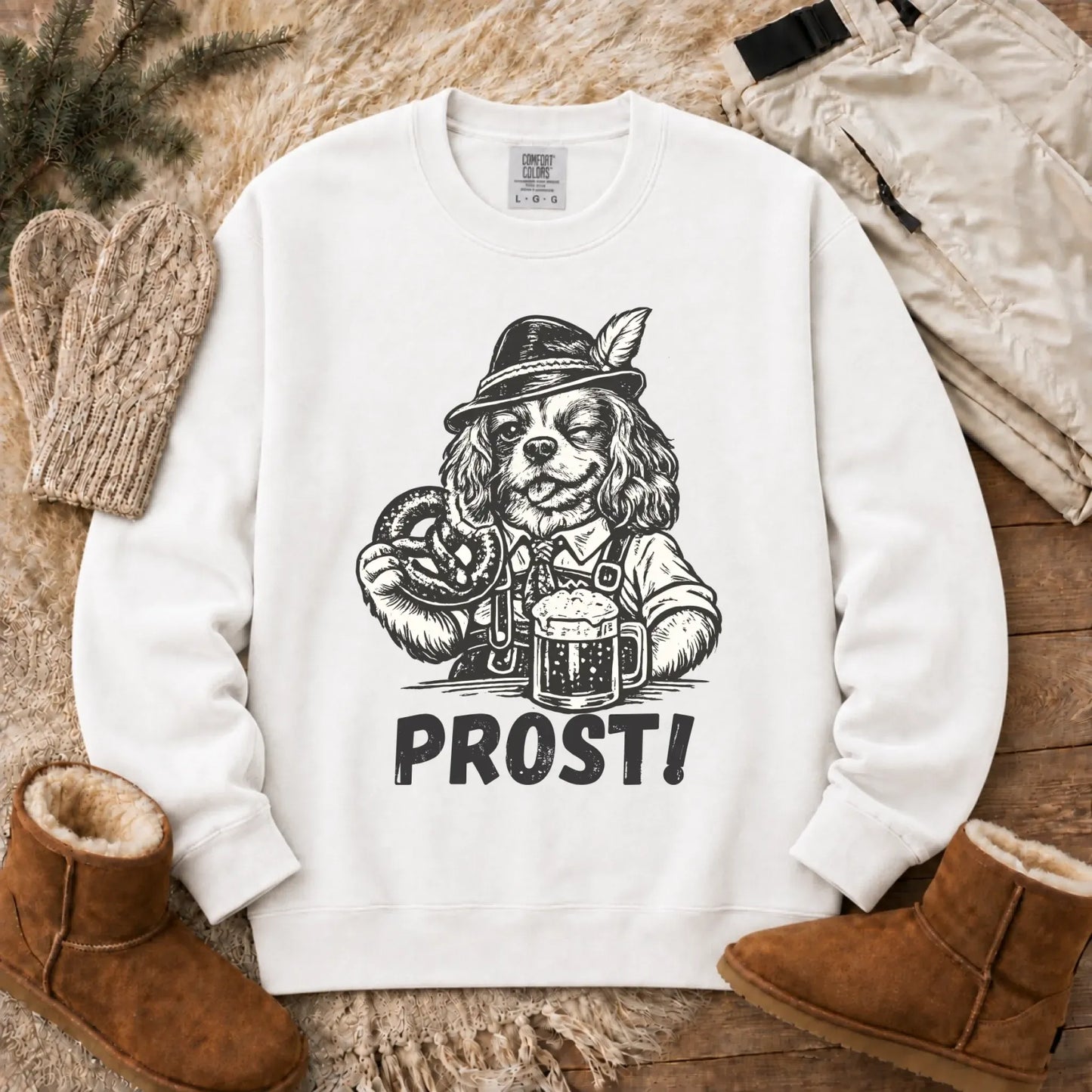 Cavalier King Germany Oktoberfest Unisex Sweatshirt White