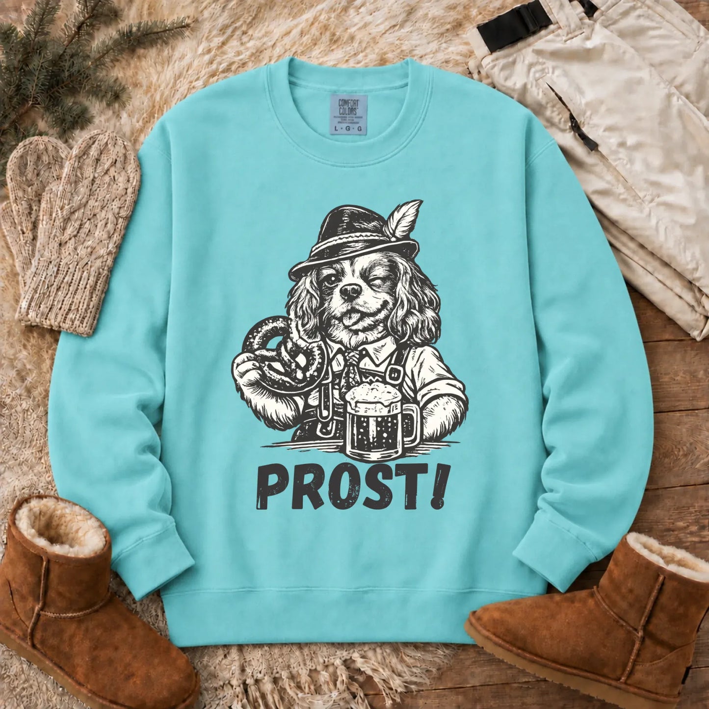 Cavalier King Germany Oktoberfest Unisex Sweatshirt Chalky Mint