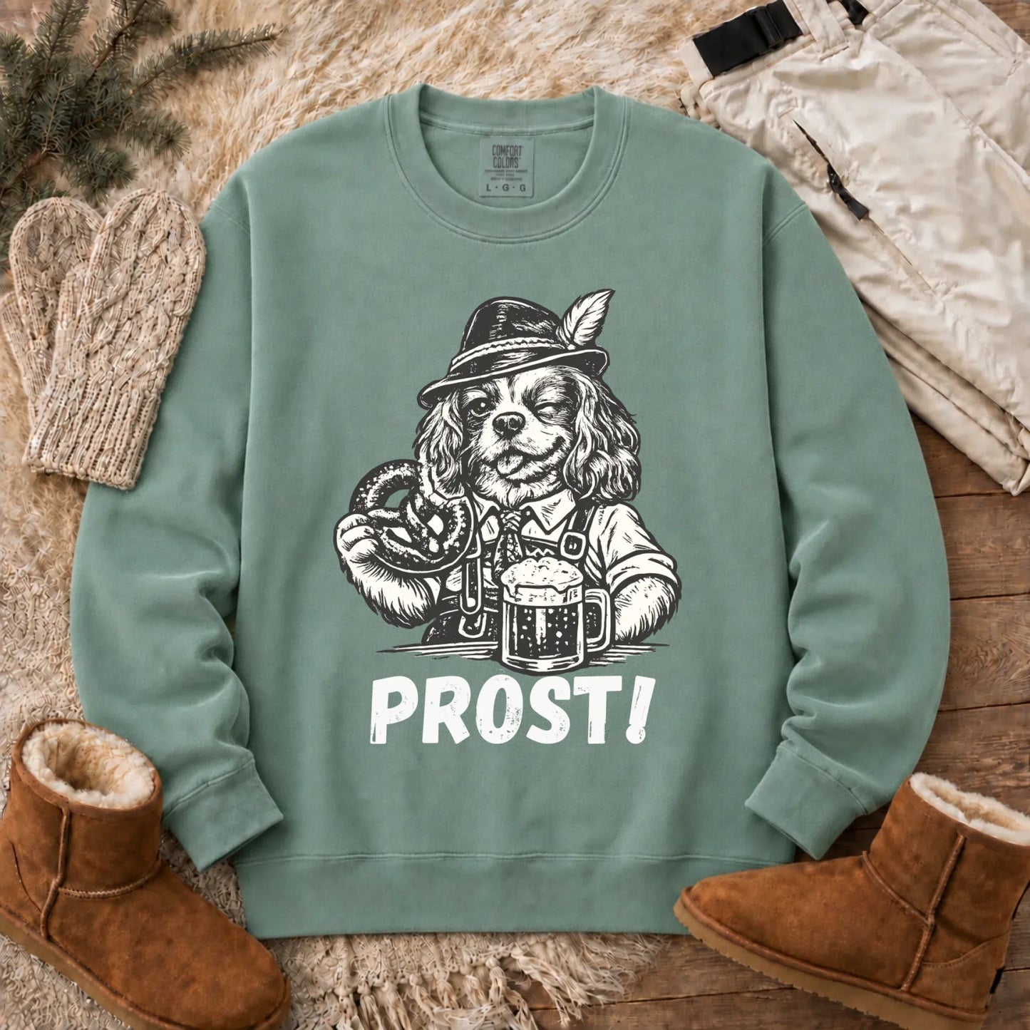 Cavalier King Germany Oktoberfest Unisex Sweatshirt Light Green