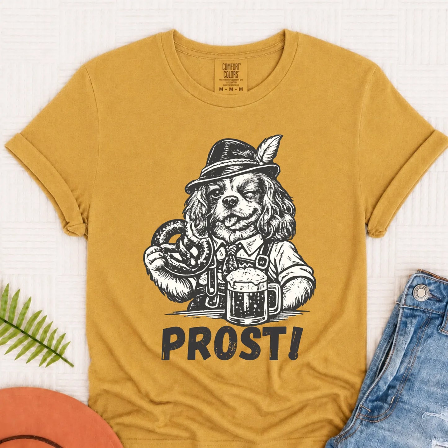 Cavalier King Germany Oktoberfest Unisex TShirt Mustard
