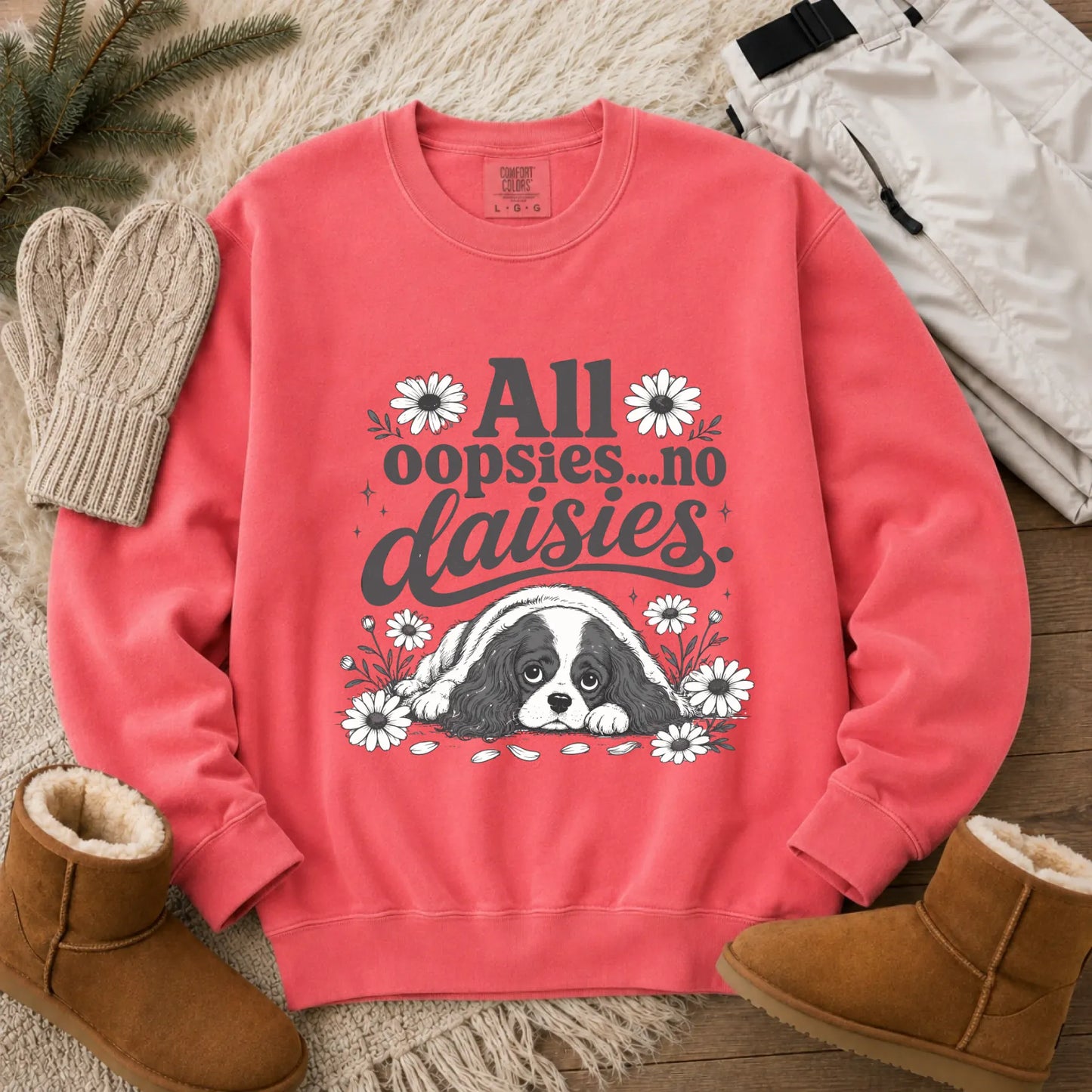 Sweatshirt Watermelon / S Cavalier King Oopsie Daisies Unisex Sweatshirt