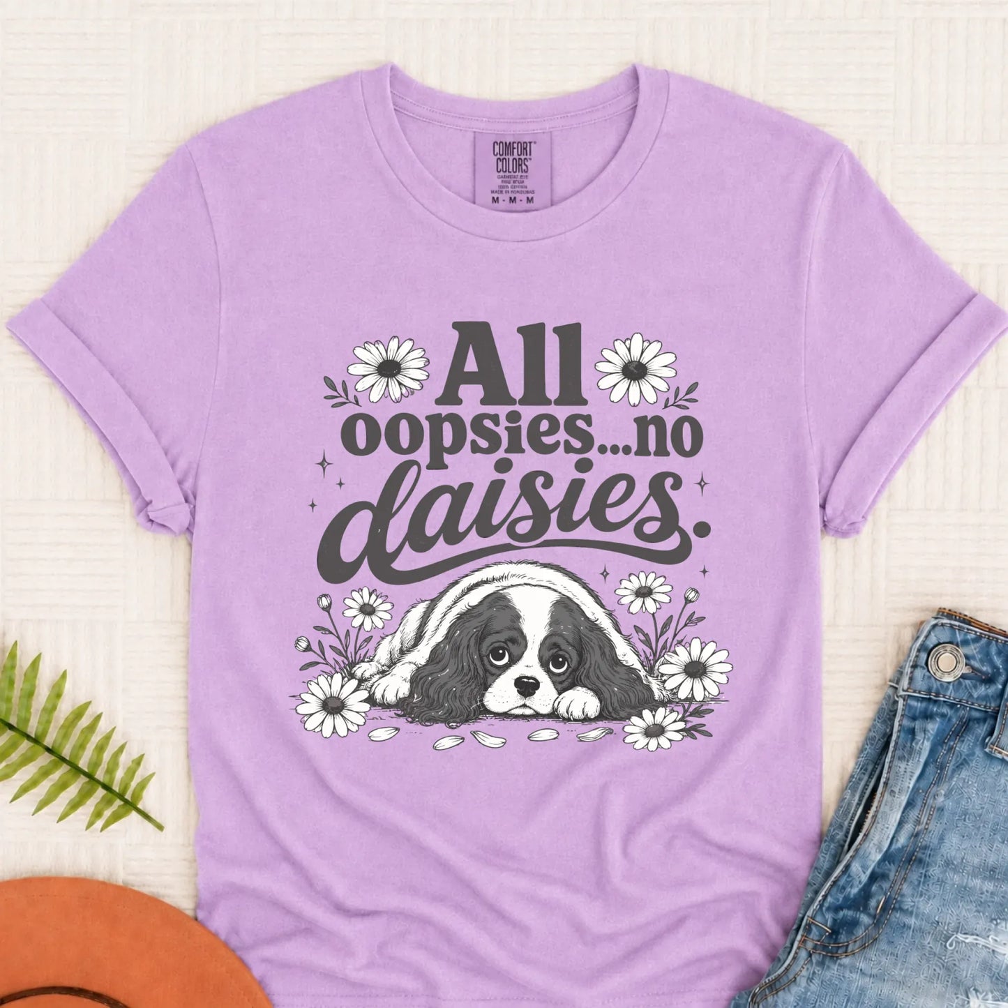 T-Shirt Orchid / S Cavalier King Oopsie Daisies Unisex TShirt