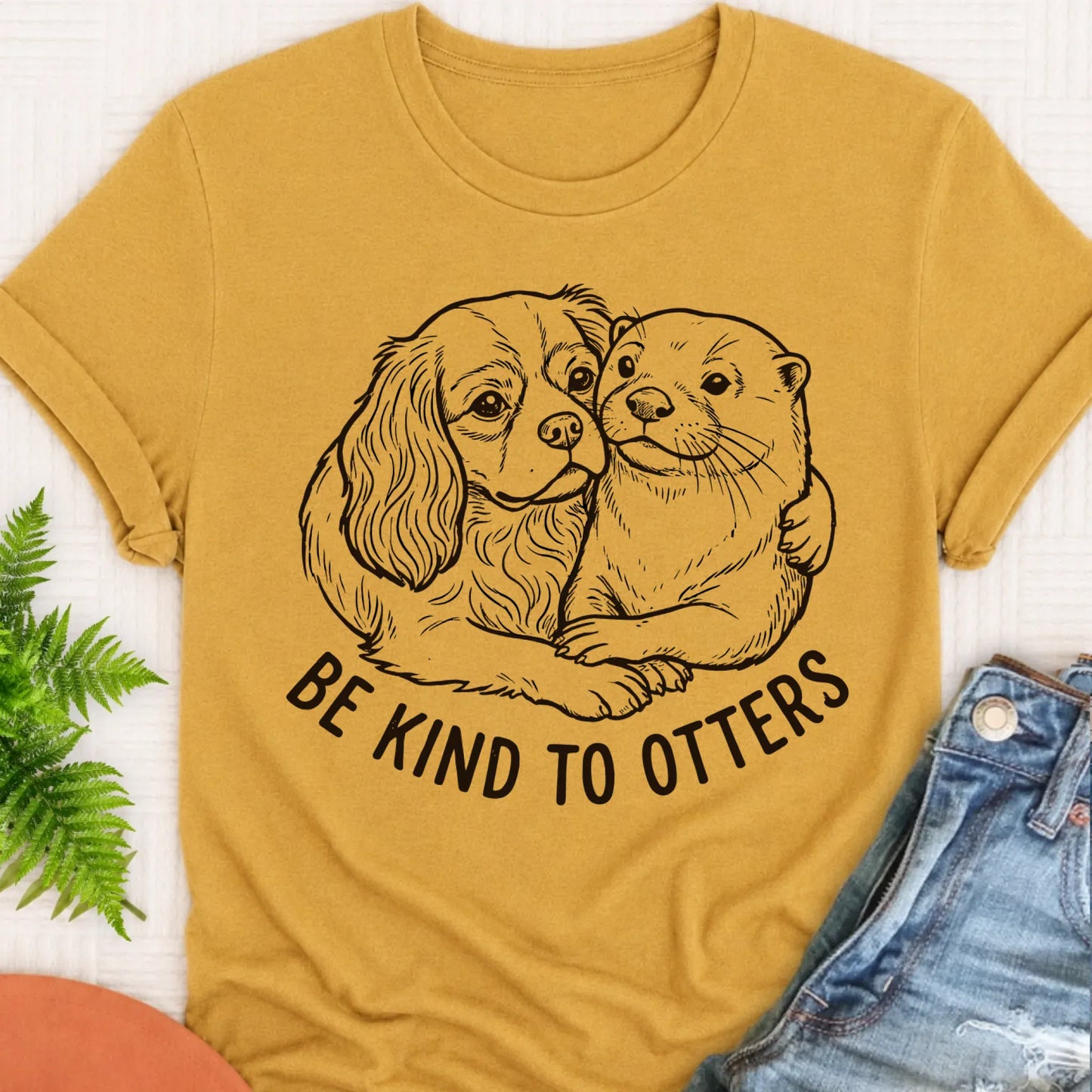 T-Shirt Mustard / S Cavalier King to Otters Unisex TShirt