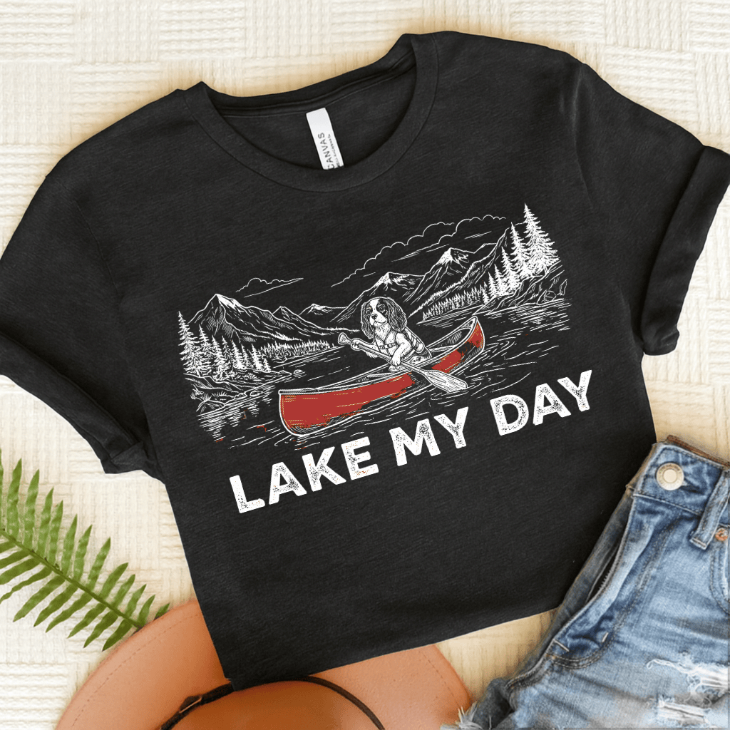 Cavalier Lake Canoe Unisex TShirt Dark Grey Heather