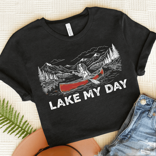 Cavalier Lake Canoe Unisex TShirt Dark Grey Heather