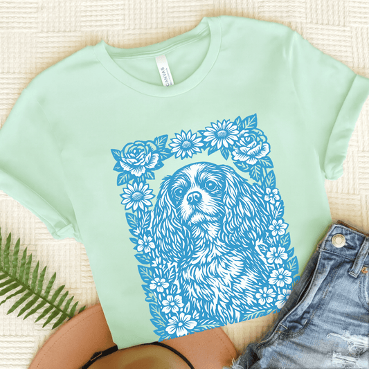 Cavalier Blue Garden Unisex TShirt Heather Mint