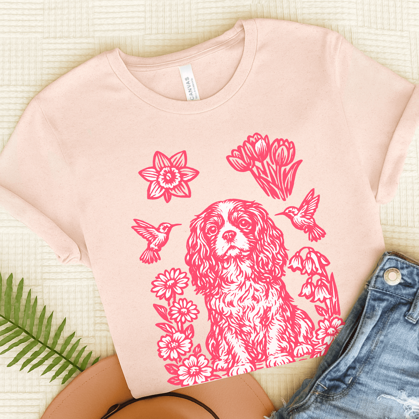 Cavalier Hummingbirds Unisex TShirt Soft Pink
