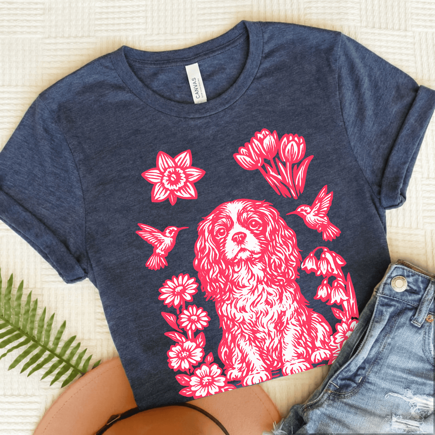 Cavalier Hummingbirds Unisex TShirt Heather Navy