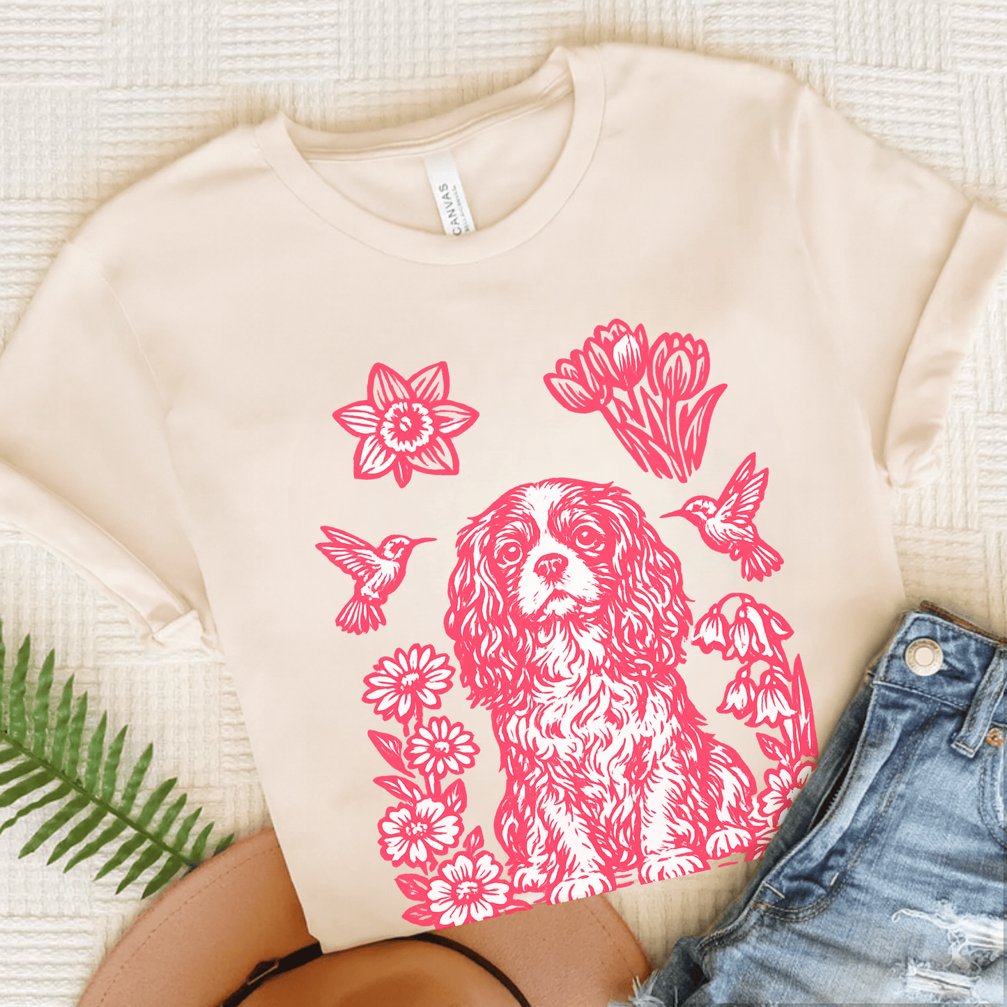 Cavalier Hummingbirds Unisex TShirt Natural