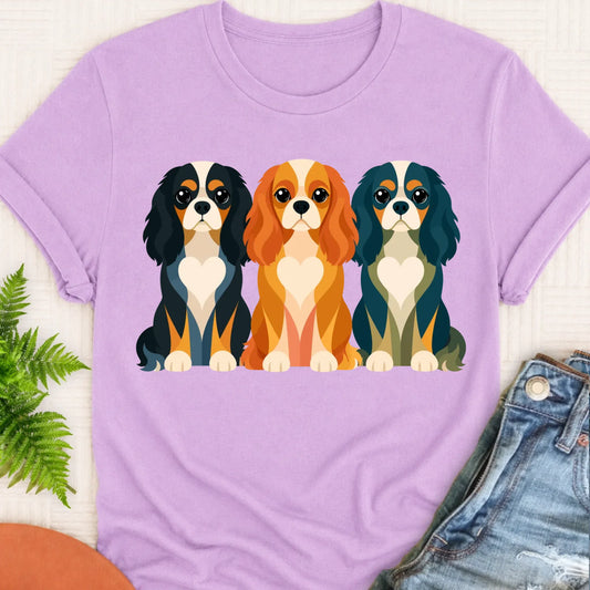 Cavalier Little Hearts Unisex TShirt Orchid