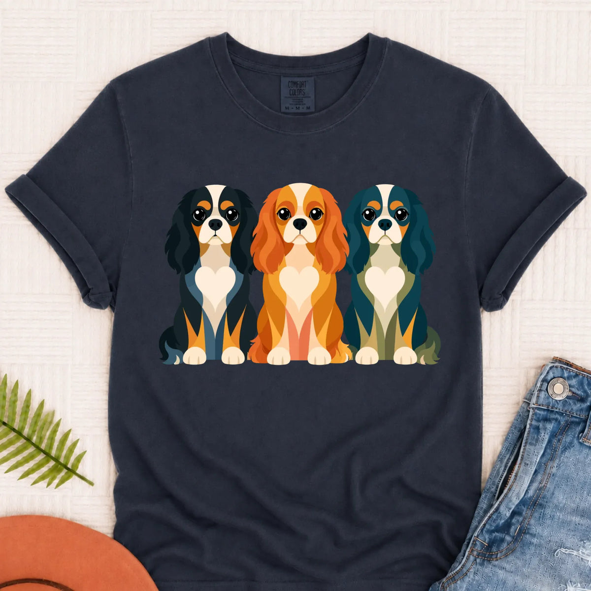 Cavalier Little Hearts Unisex TShirt Pepper 3XL