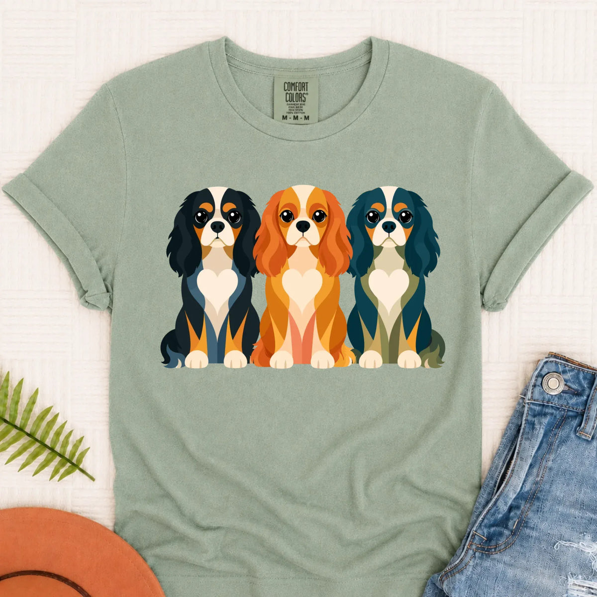 Cavalier Little Hearts Unisex TShirt Bay