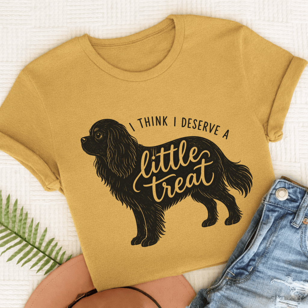 Cavalier Little Treat Unisex TShirt Comfort Colors Mustard