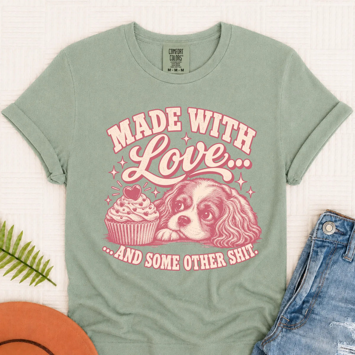 Cavalier Made with Love Cupcakes Unisex Tshirt Bay