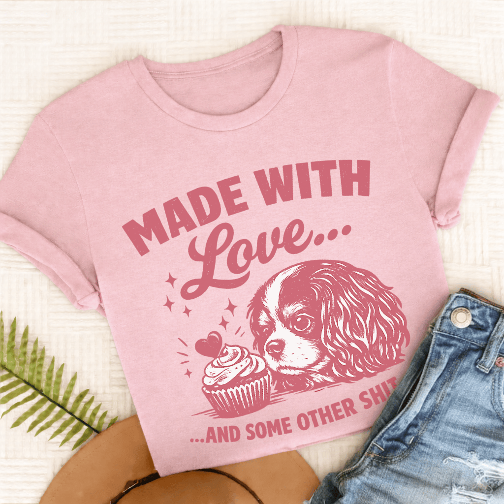 Cavalier Made with Love Unisex TShirt Comfort Colors Blossom