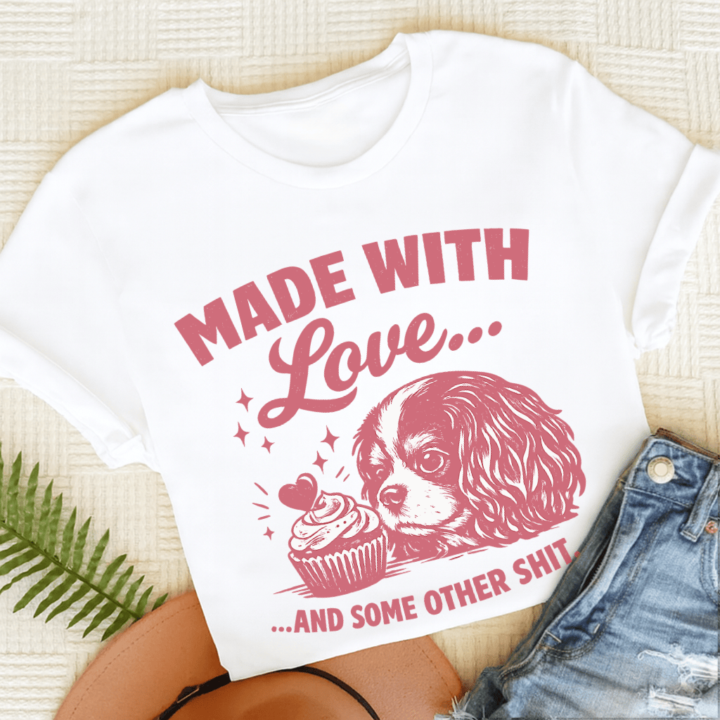 Cavalier Made with Love Unisex TShirt White