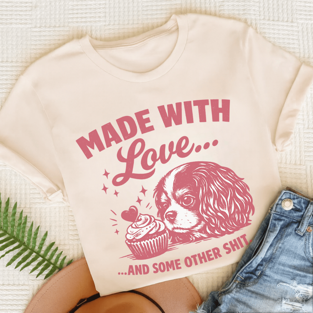 Cavalier Made with Love Unisex TShirt Natural