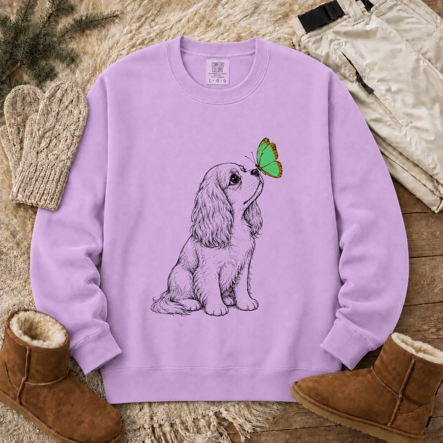 Sweatshirt Orchid / S Cavalier Minimal Spring Butterfly Unisex Sweatshirt