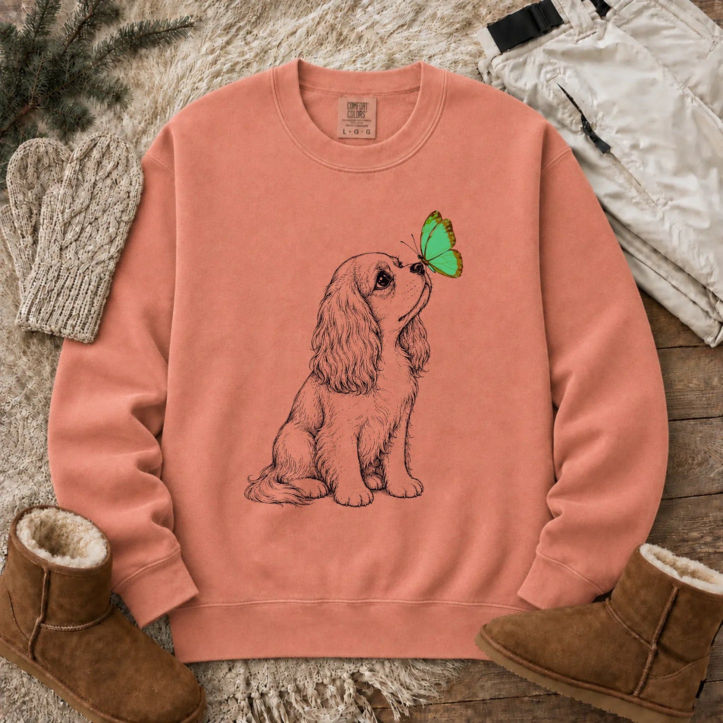 Sweatshirt Terracotta / S Cavalier Minimal Spring Butterfly Unisex Sweatshirt