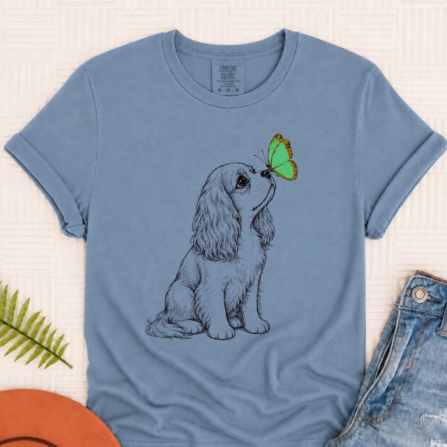 T-Shirt Blue Jean / S Cavalier Minimal Spring Butterfly Unisex TShirt