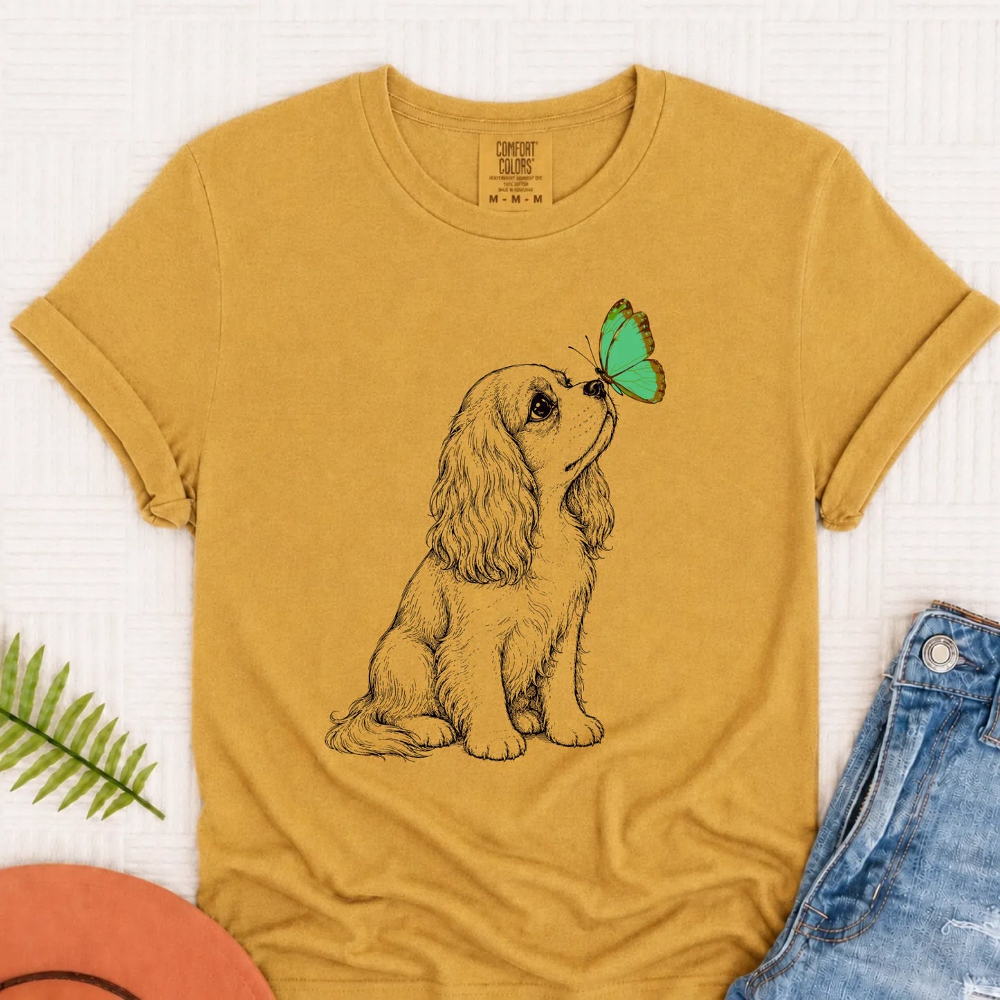 T-Shirt Mustard / S Cavalier Minimal Spring Butterfly Unisex TShirt