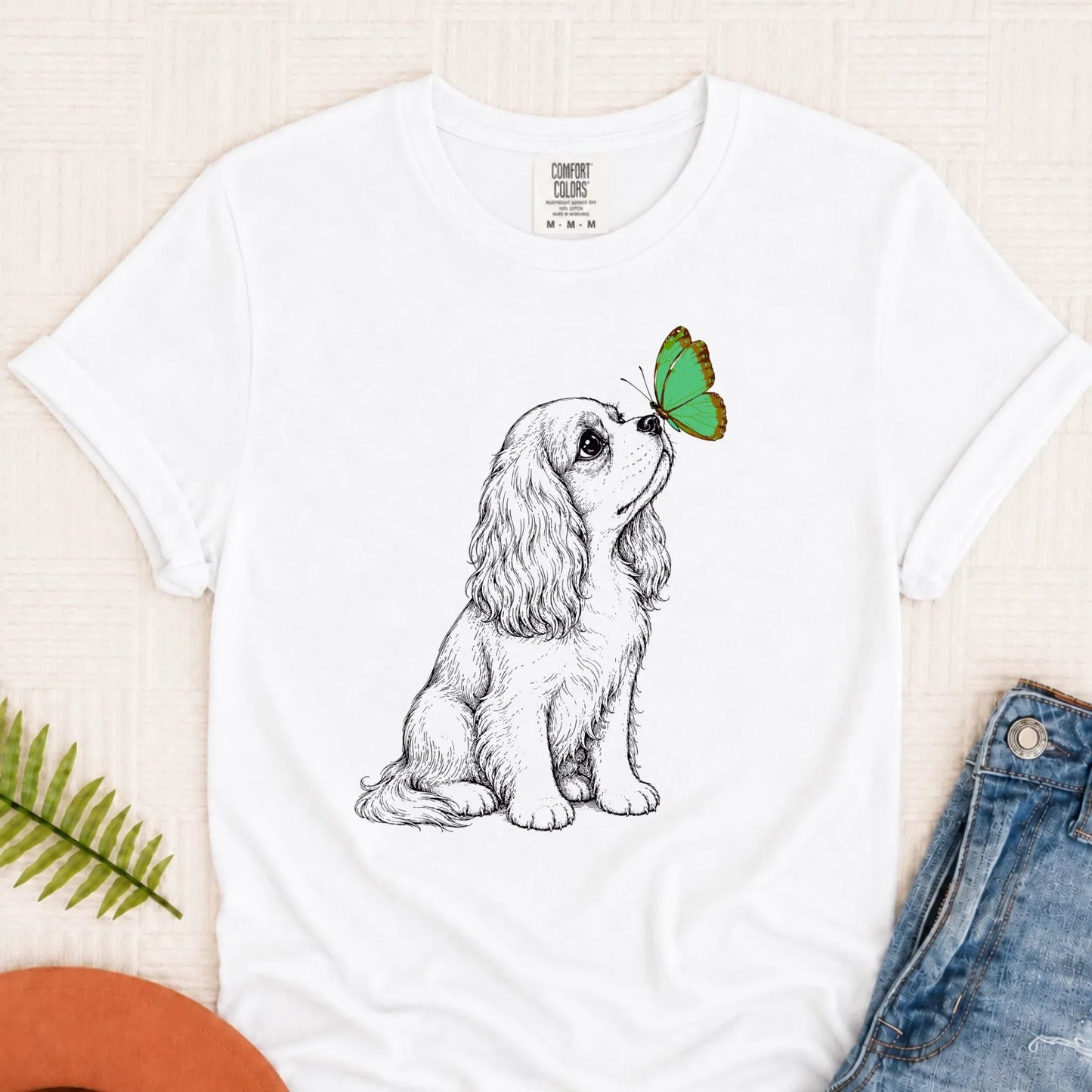 T-Shirt White / S Cavalier Minimal Spring Butterfly Unisex TShirt