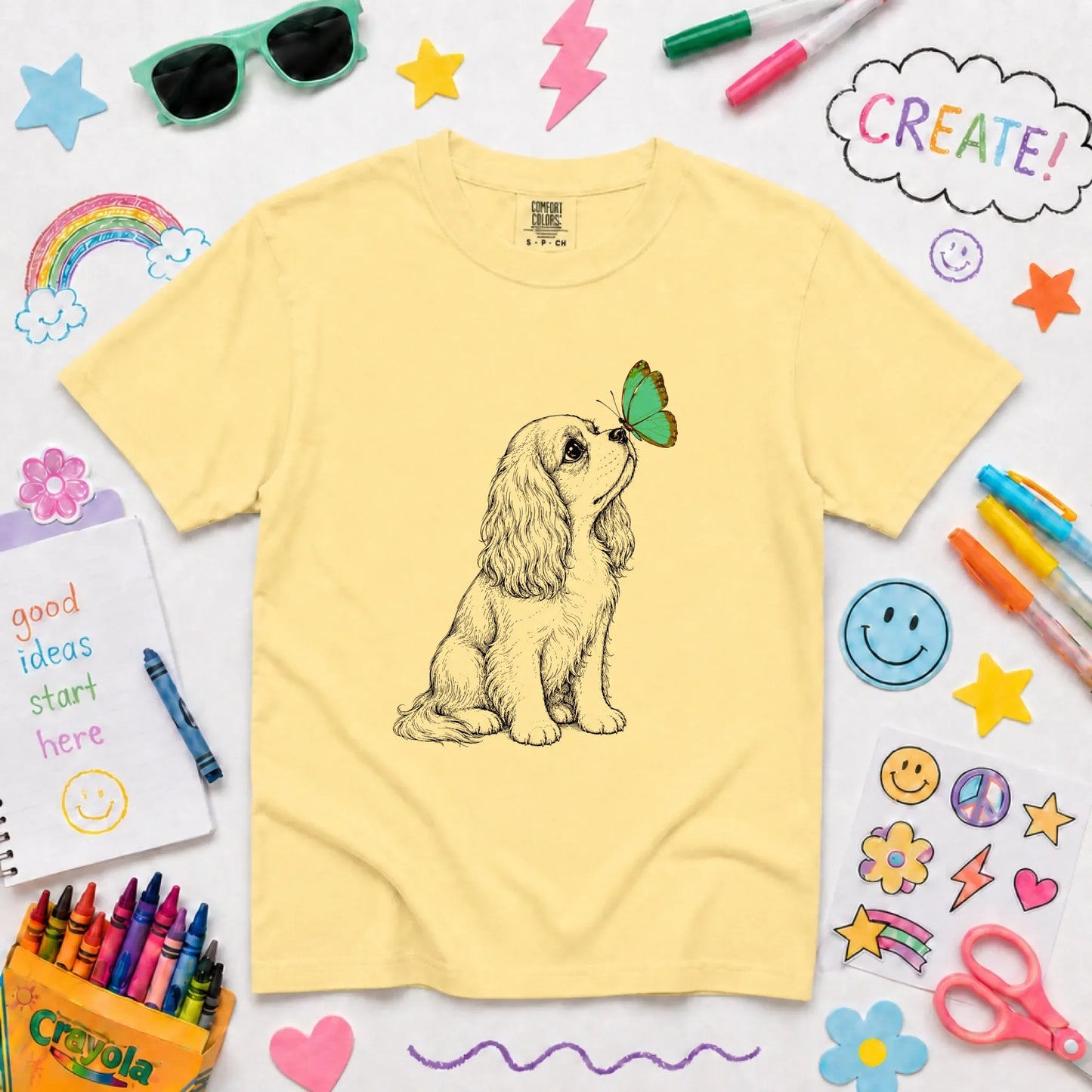 Youth Tshirt Butter / XS Cavalier Minimal Spring Butterfly Unisex YOUTH Tshirt