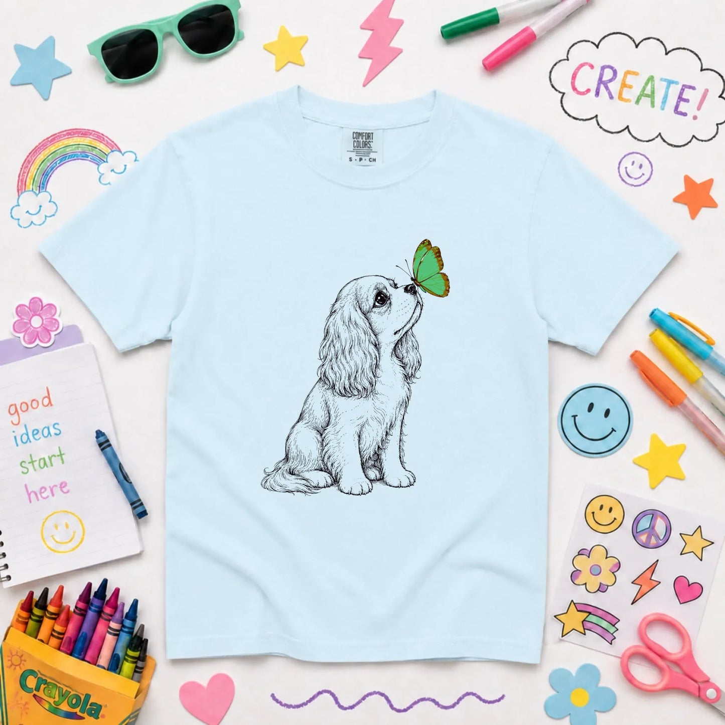 Youth Tshirt Chambray / XS Cavalier Minimal Spring Butterfly Unisex YOUTH Tshirt