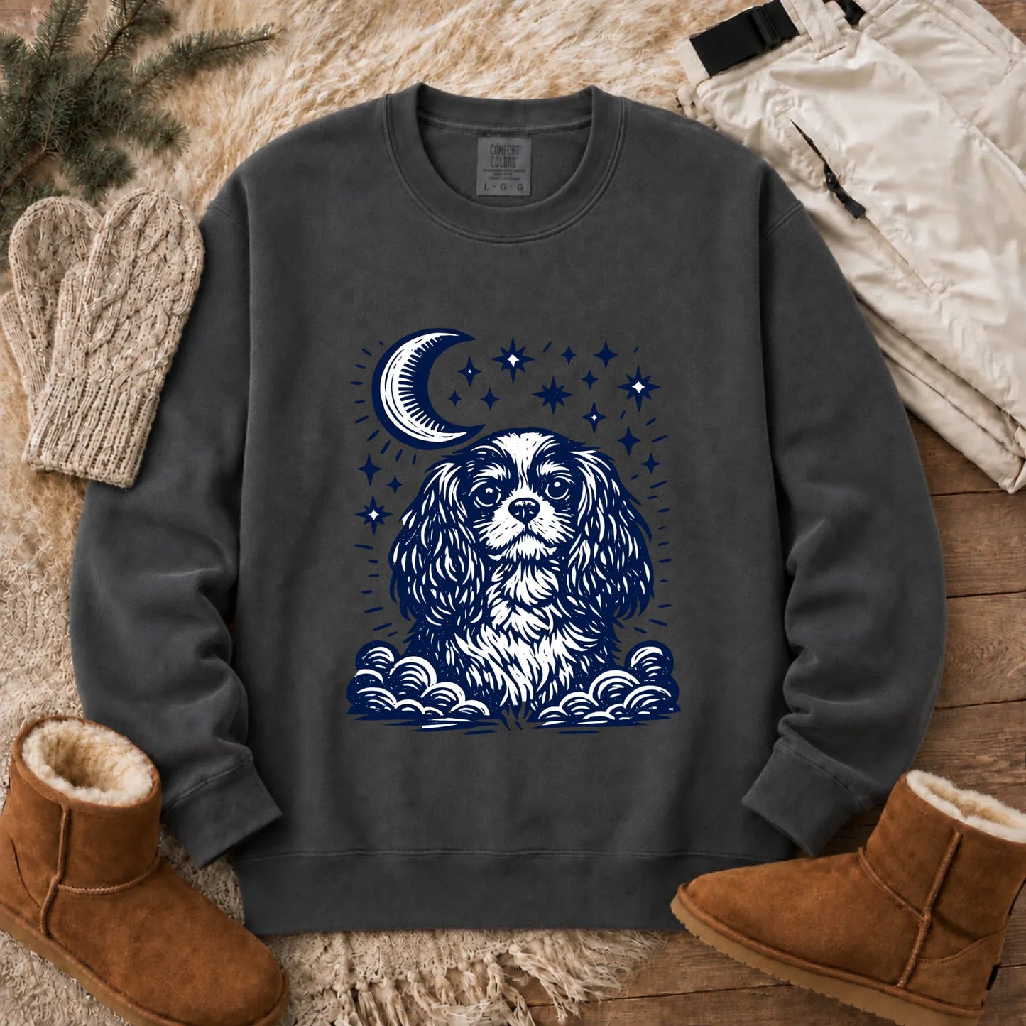 Sweatshirt Pepper / S Cavalier Moon and Stars Nighttime Unisex Sweatshirt